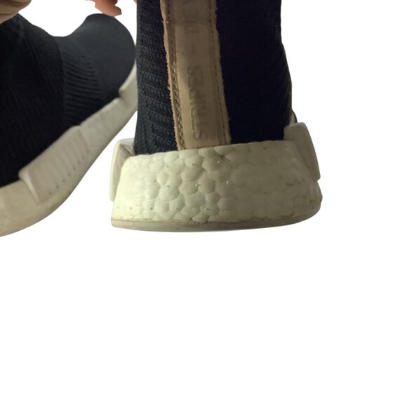 Adidas NMD CS1 Primeknit Shoes 6 Black Beige Slip On Boost Sole Women's - Picture 15 of 16